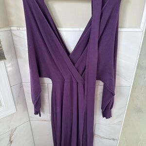 Elegant Purple Wrap Dress